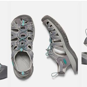2024 KEEN WOMEN'S WHISPER SANDALS- MEDIUM GREY/PEACOCK GREEN